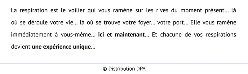Extrait du texte hypnotique Goûter le moment présent