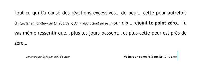 script hypnotique vaincre une phobie