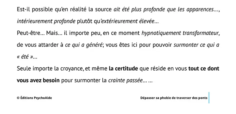 Extrait du script hypnotique - Dépasser sa phobie de traverser des ponts