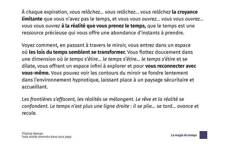 relaxation hypnotique la magie du temps